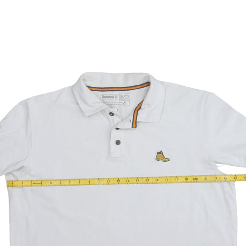 Timberland Men's White Cotton Regular Fit XL Polo Shirt