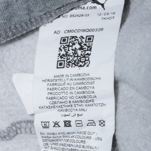 Puma Men’s Grey Jogger Sweatpants M Regular Fit Cotton Blend