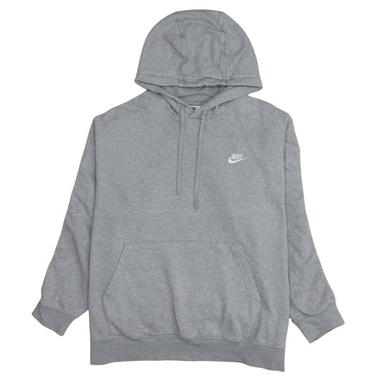 Nike Men's Grey XL Pullover Hoodie with Logo and Pockets