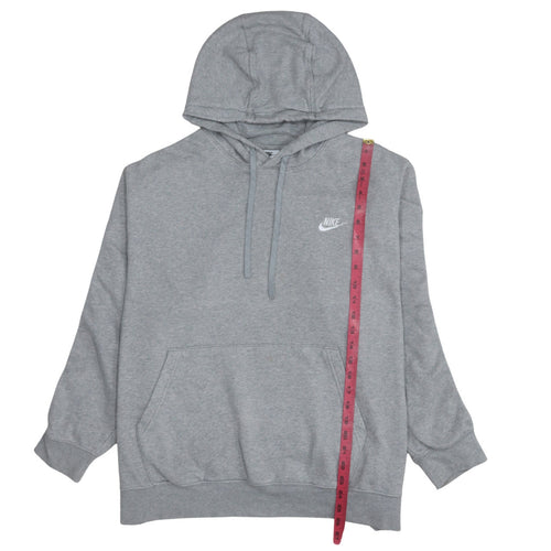 Nike Men's Grey XL Pullover Hoodie with Logo and Pockets