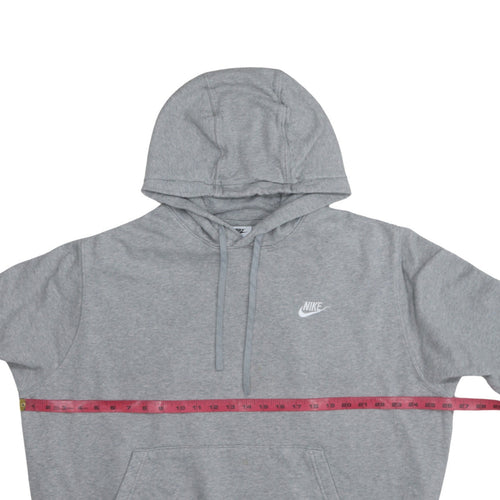 Nike Men's Grey XL Pullover Hoodie with Logo and Pockets