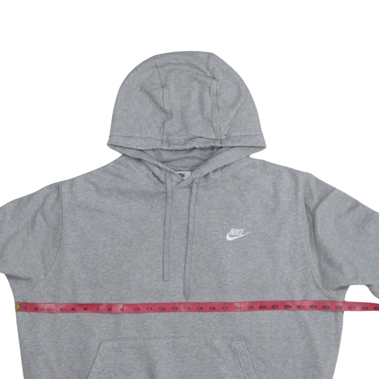 Nike Men's Grey XL Pullover Hoodie with Logo and Pockets