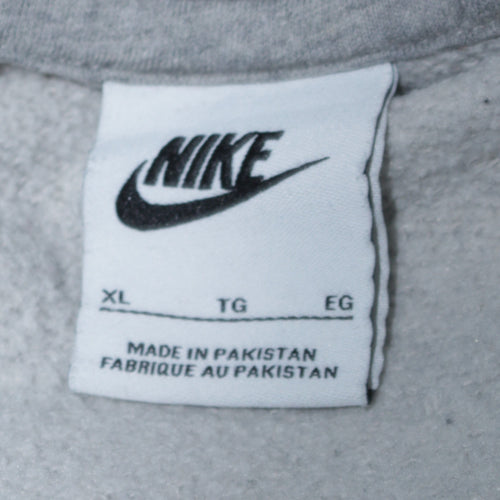 Nike Men's Grey XL Pullover Hoodie with Logo and Pockets