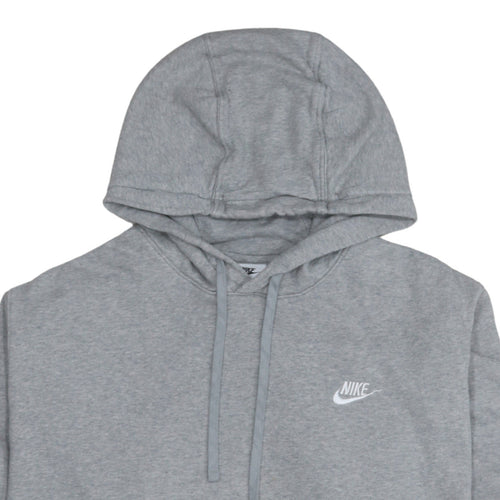 Nike Men's Grey XL Pullover Hoodie with Logo and Pockets