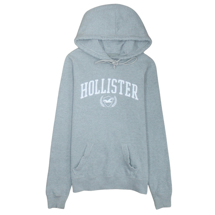 Hollister Unisex Grey XS Pullover Hoodie with Logo Print