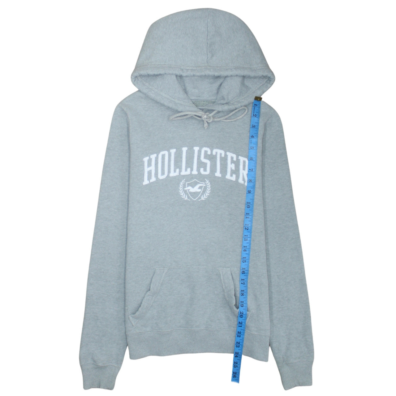 Hollister Unisex Grey XS Pullover Hoodie with Logo Print