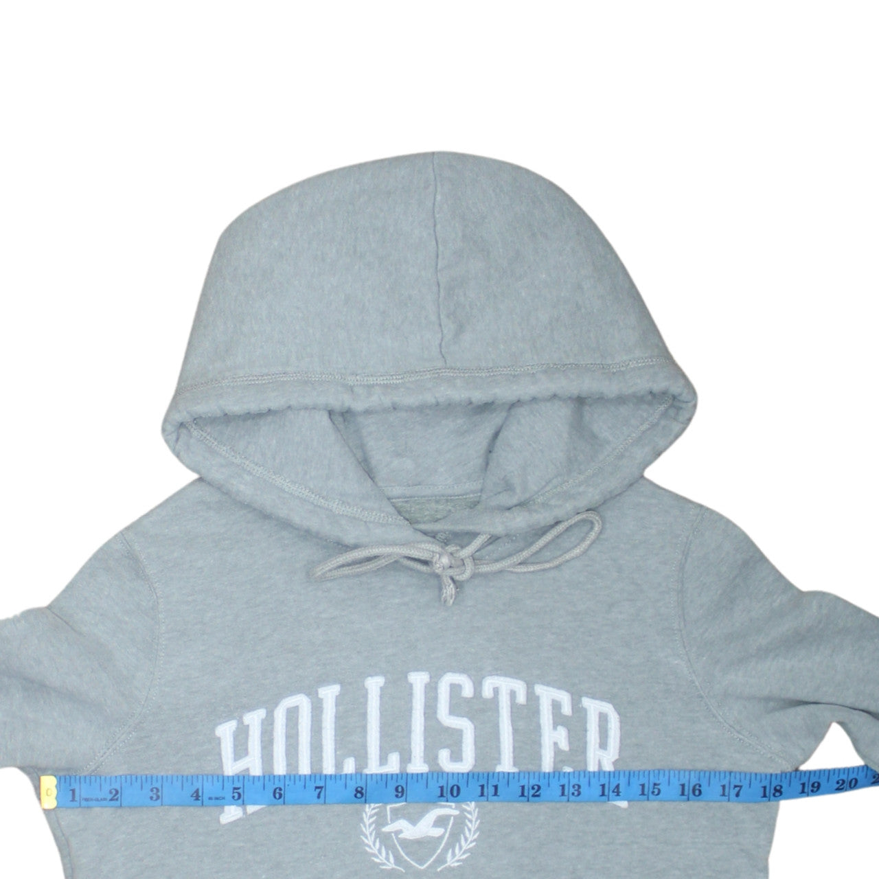 Hollister Unisex Grey XS Pullover Hoodie with Logo Print