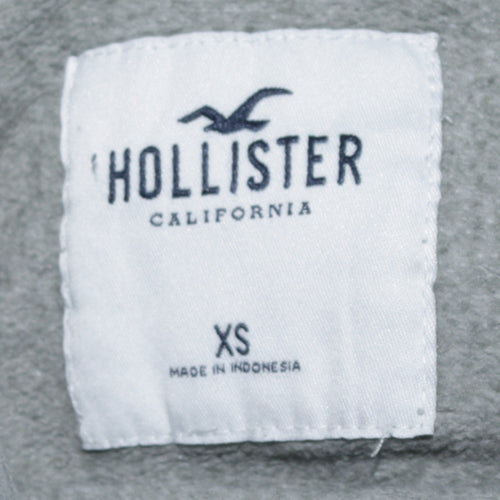 Hollister Unisex Grey XS Pullover Hoodie with Logo Print