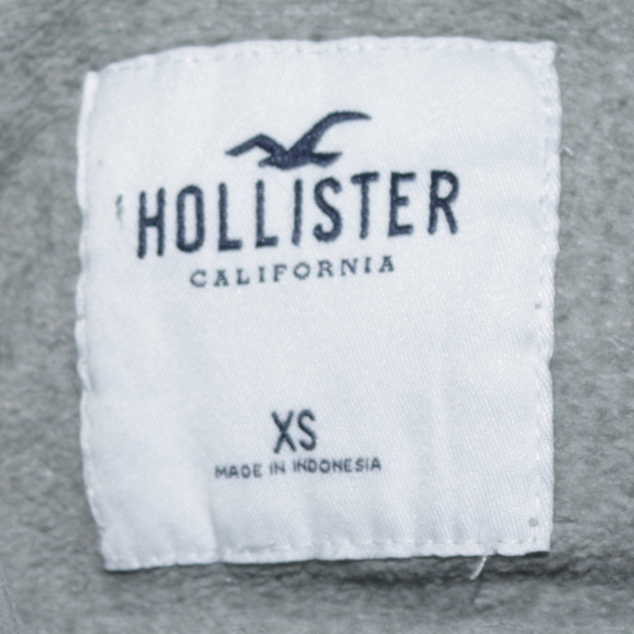 Hollister Unisex Grey XS Pullover Hoodie with Logo Print
