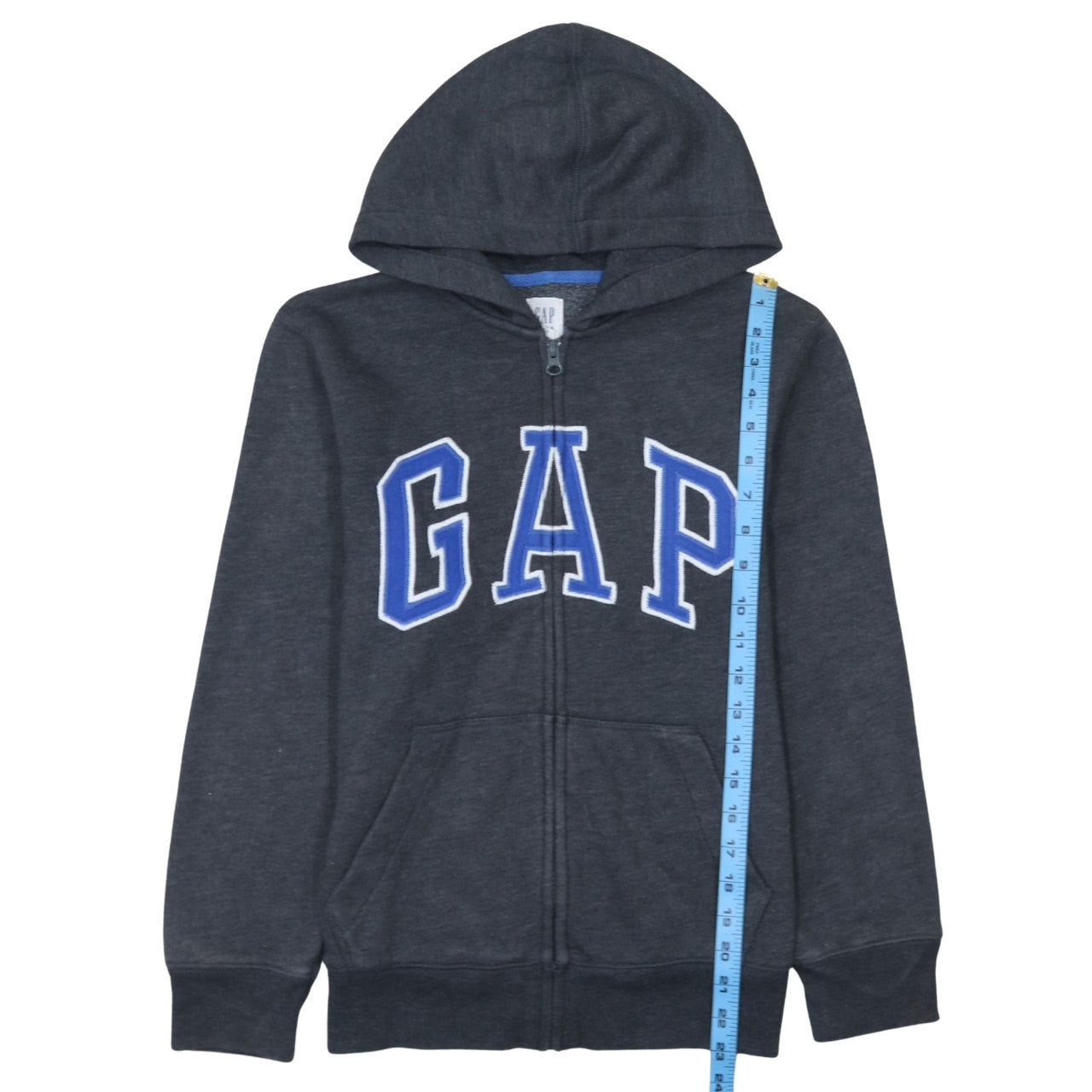 GAP Kids Boys Charcoal Full Zip Hoodie Size XL (12-13 Years) Cotton Blend