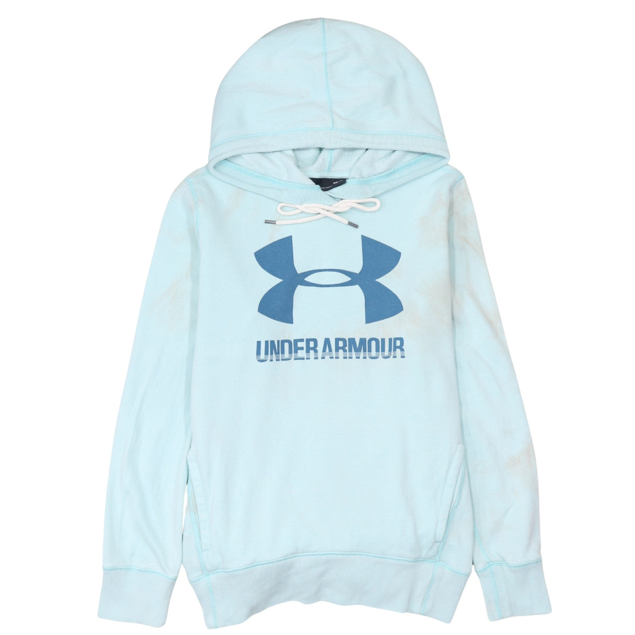 Under Armour Mens Blue Pullover Hoodie M Relaxed Fit Logo Sportswear