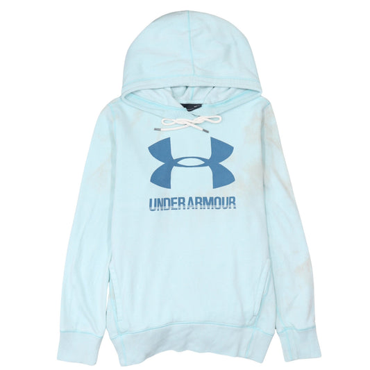 Under Armour Mens Blue Pullover Hoodie M Relaxed Fit Logo Sportswear