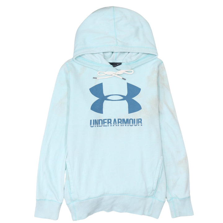 Under Armour Mens Blue Pullover Hoodie M Relaxed Fit Logo Sportswear