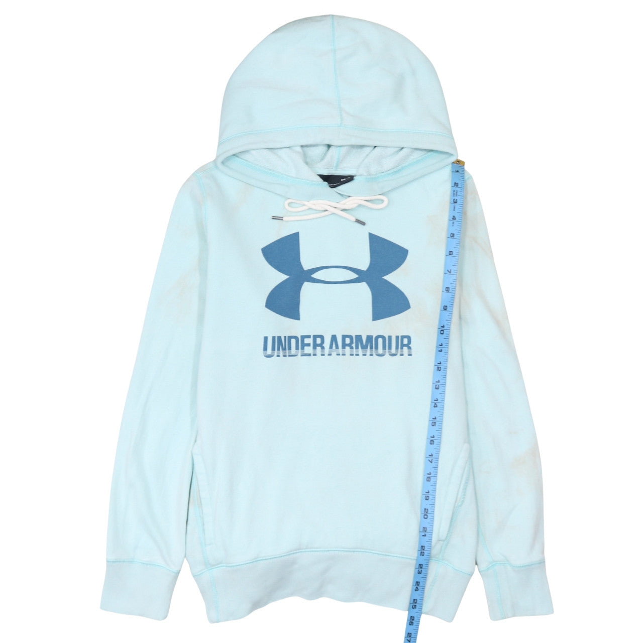Under Armour Mens Blue Pullover Hoodie M Relaxed Fit Logo Sportswear