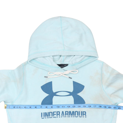 Under Armour Mens Blue Pullover Hoodie M Relaxed Fit Logo Sportswear