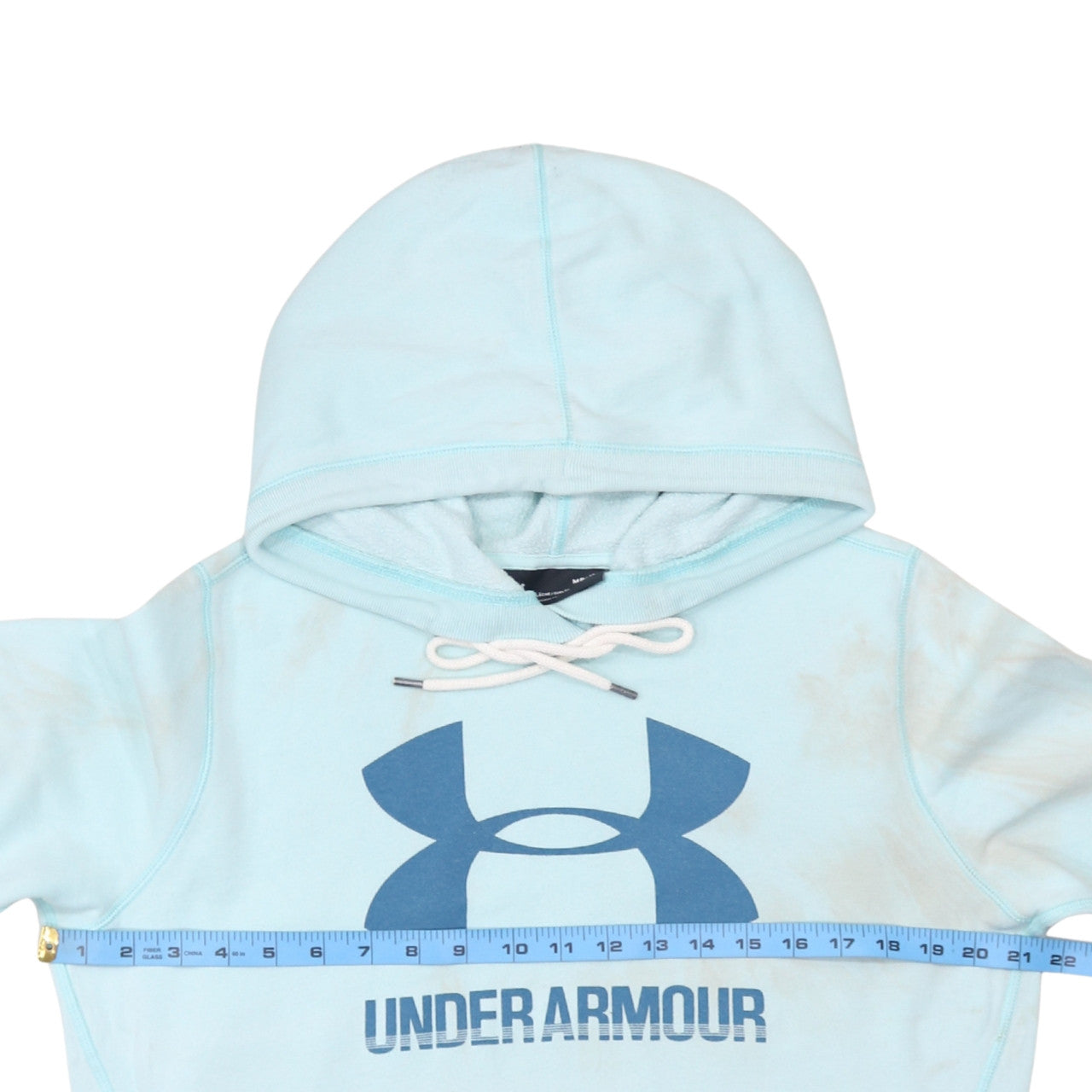 Under Armour Mens Blue Pullover Hoodie M Relaxed Fit Logo Sportswear