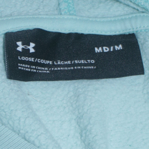 Under Armour Mens Blue Pullover Hoodie M Relaxed Fit Logo Sportswear