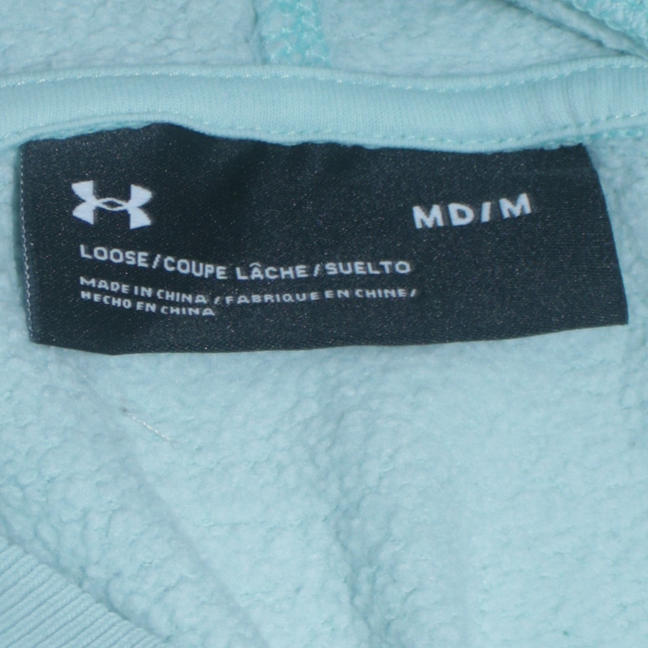 Under Armour Mens Blue Pullover Hoodie M Relaxed Fit Logo Sportswear