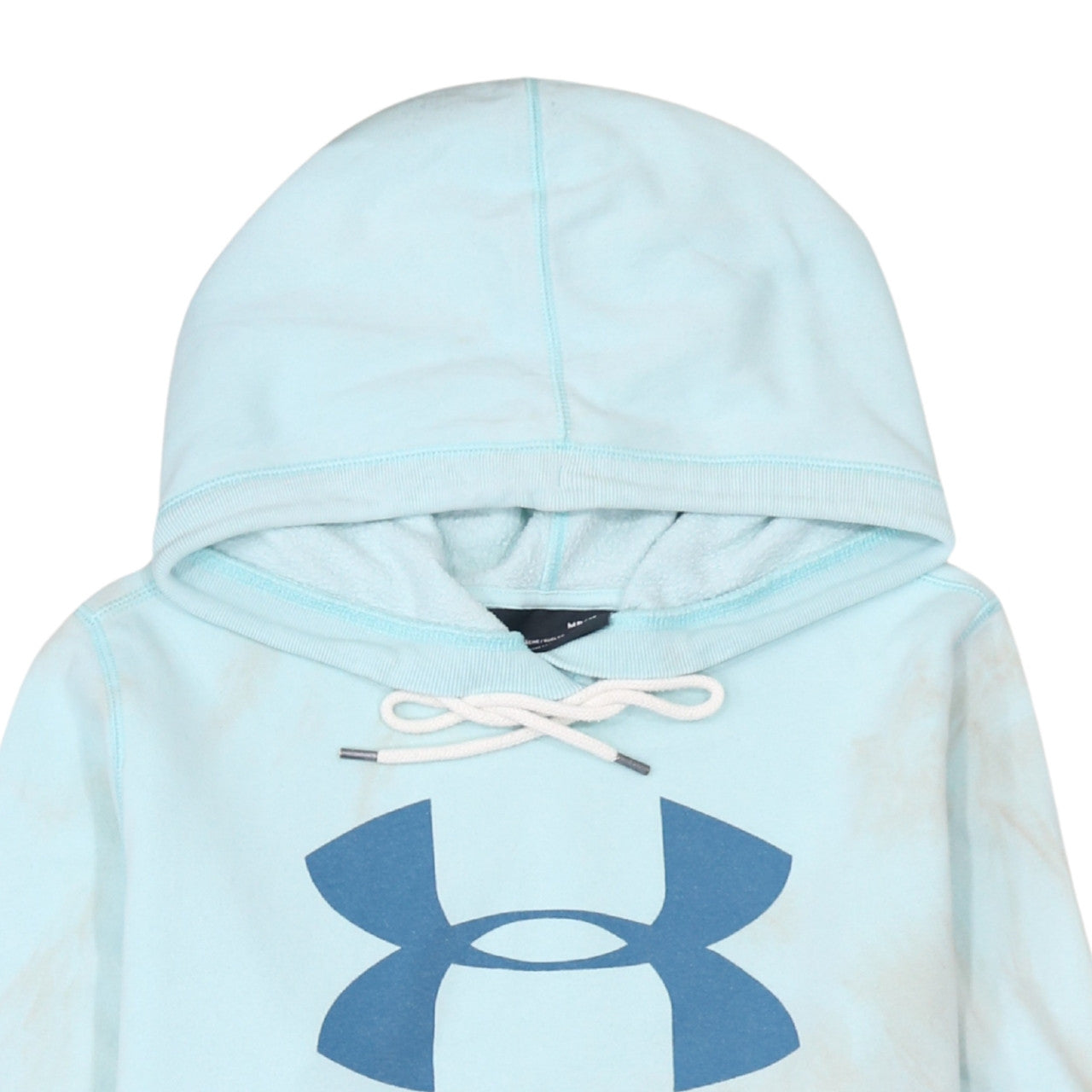 Under Armour Mens Blue Pullover Hoodie M Relaxed Fit Logo Sportswear