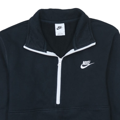 Nike Men's Black Small 1/2 Zip Sweatshirt Fleece Pullover