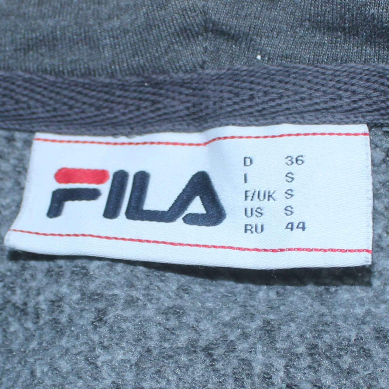 Fila Men’s Grey Full Zip Hoodie Size S Regular Fit Hooded Sweatshirt