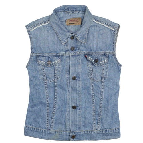 Levi Strauss & Co Blue Denim Sleeveless Waistcoat Men's S Vintage Style