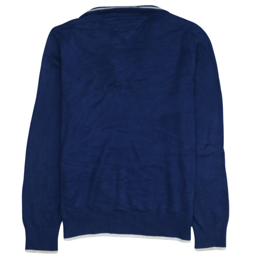 Tommy Hilfiger Men's Blue Cotton 1/4 Zip Jumper Size M