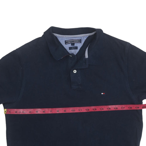 Tommy Hilfiger Men’s Blue Slim Fit Cotton Polo Shirt L