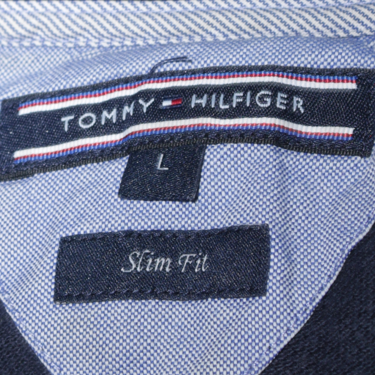 Tommy Hilfiger Men’s Blue Slim Fit Cotton Polo Shirt L