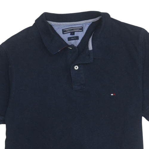 Tommy Hilfiger Men’s Blue Slim Fit Cotton Polo Shirt L