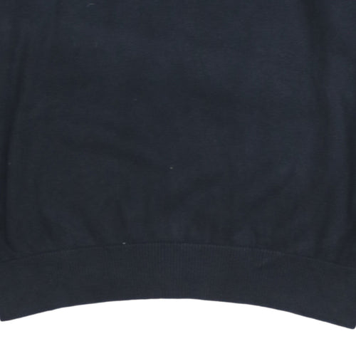 U.S. Polo Assn. Men's Blue V-Neck Cotton Blend Jumper Size M