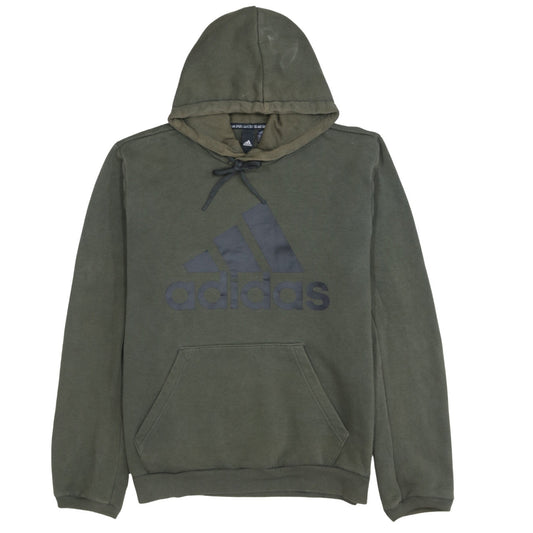 adidas Mens Green Pullover Hoodie Medium Graphic Logo Sportswear