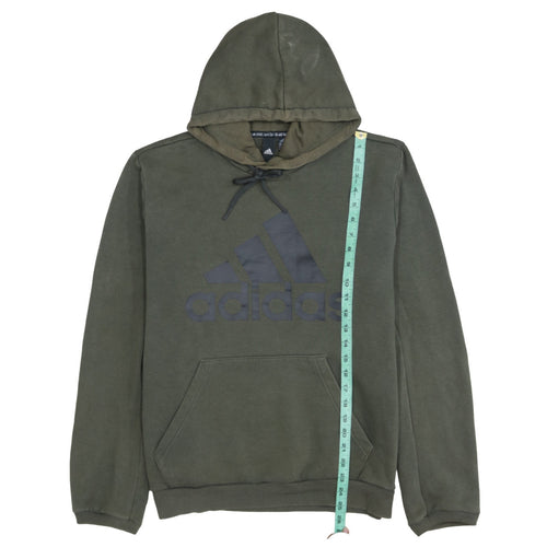 adidas Mens Green Pullover Hoodie Medium Graphic Logo Sportswear