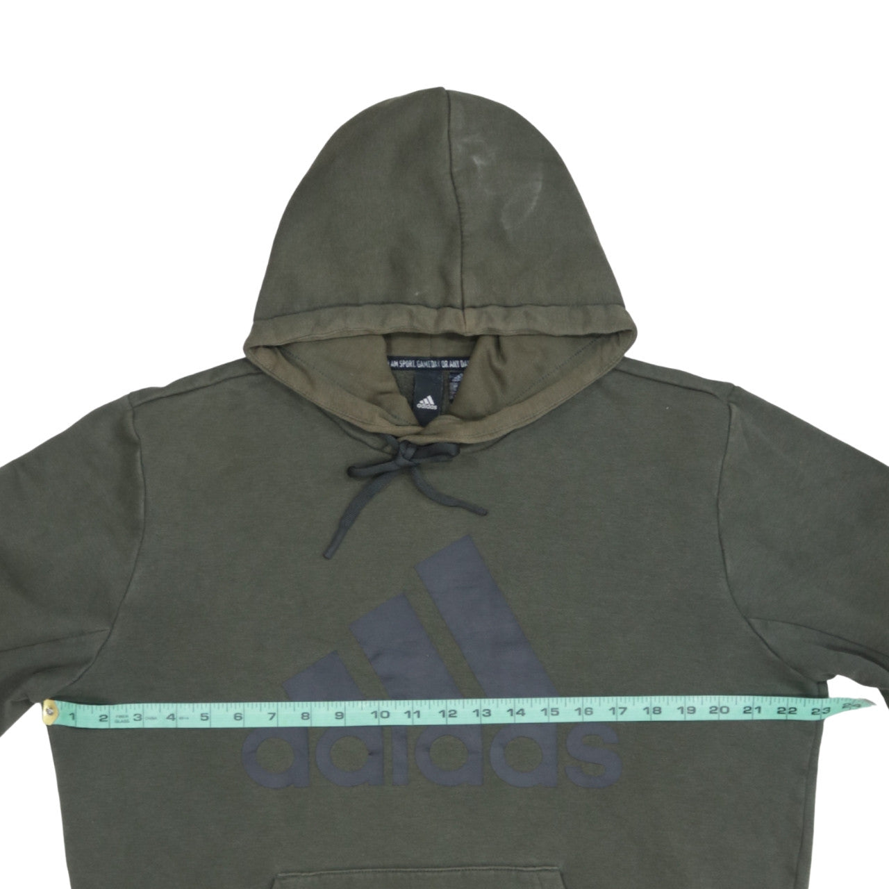 adidas Mens Green Pullover Hoodie Medium Graphic Logo Sportswear