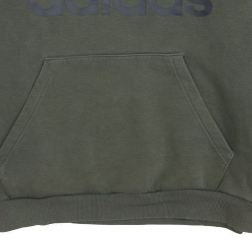 adidas Mens Green Pullover Hoodie Medium Graphic Logo Sportswear