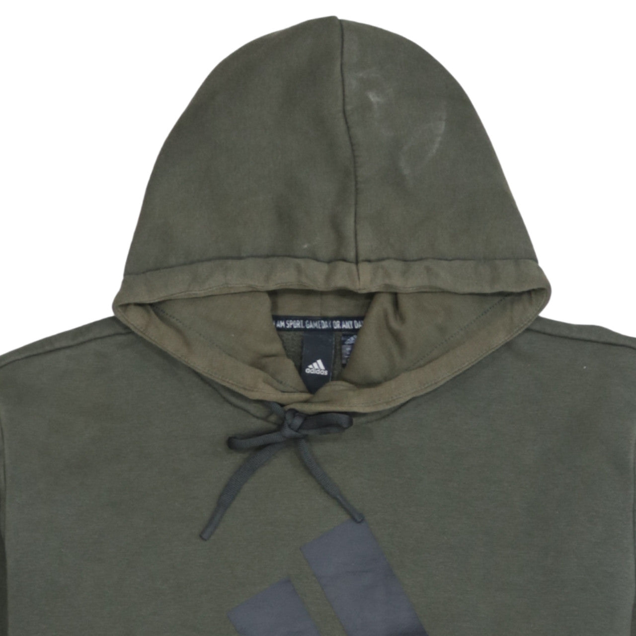 adidas Mens Green Pullover Hoodie Medium Graphic Logo Sportswear