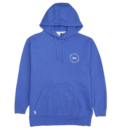 Diesel Mens Blue XS Pullover Hoodie Leisure Club Logo Fleece