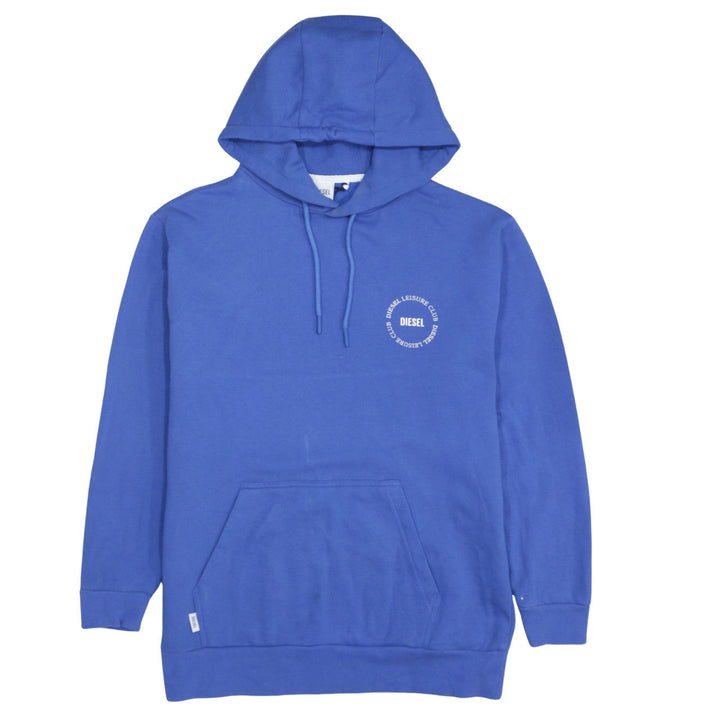 Diesel Mens Blue XS Pullover Hoodie Leisure Club Logo Fleece