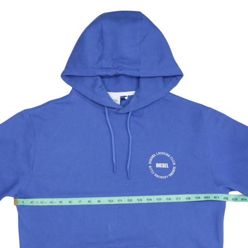 Diesel Mens Blue XS Pullover Hoodie Leisure Club Logo Fleece