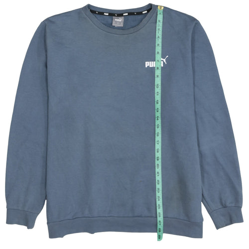 Puma Mens Blue Crew Neck Logo Sweatshirt XXL Regular Fit