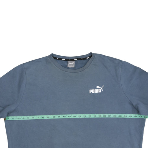 Puma Mens Blue Crew Neck Logo Sweatshirt XXL Regular Fit