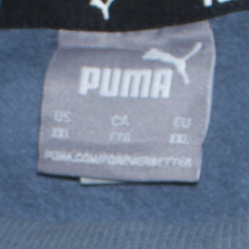 Puma Mens Blue Crew Neck Logo Sweatshirt XXL Regular Fit