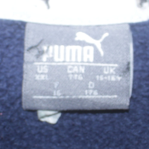 Puma Boys Navy Blue Logo Sweatshirt 15-16 Years Cotton Crew Neck