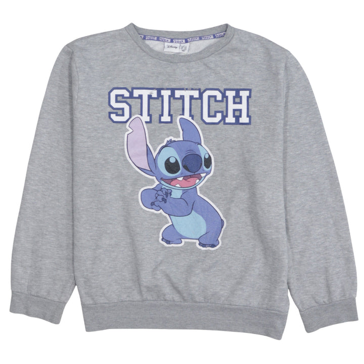 Disney Women’s Grey Stitch Sweatshirt L Character Print Pullover