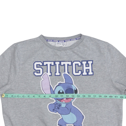 Disney Women’s Grey Stitch Sweatshirt L Character Print Pullover