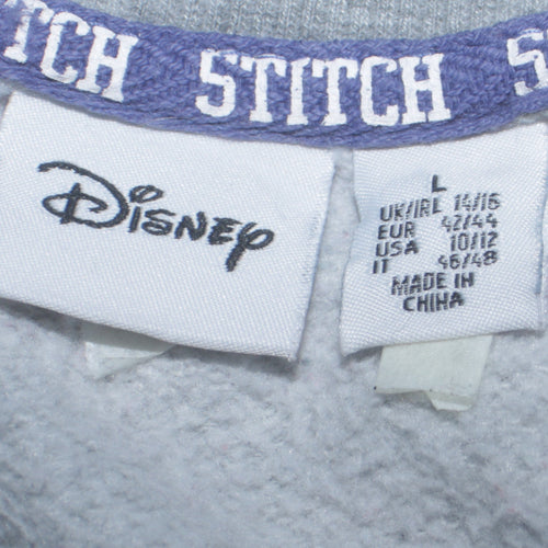 Disney Women’s Grey Stitch Sweatshirt L Character Print Pullover