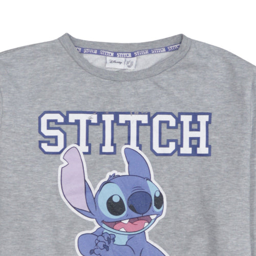 Disney Women’s Grey Stitch Sweatshirt L Character Print Pullover