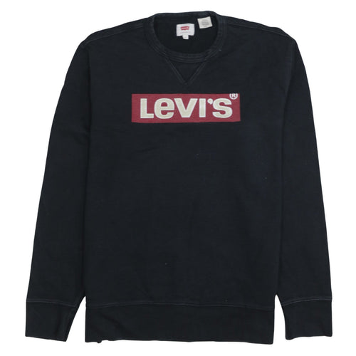 Levi's Men's Black Logo Crew Neck Sweatshirt Size S