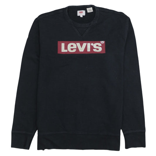 Levi's Men's Black Logo Crew Neck Sweatshirt Size S