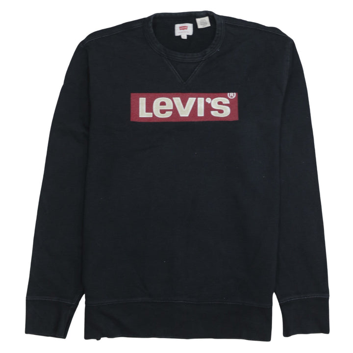 Levi's Men's Black Logo Crew Neck Sweatshirt Size S